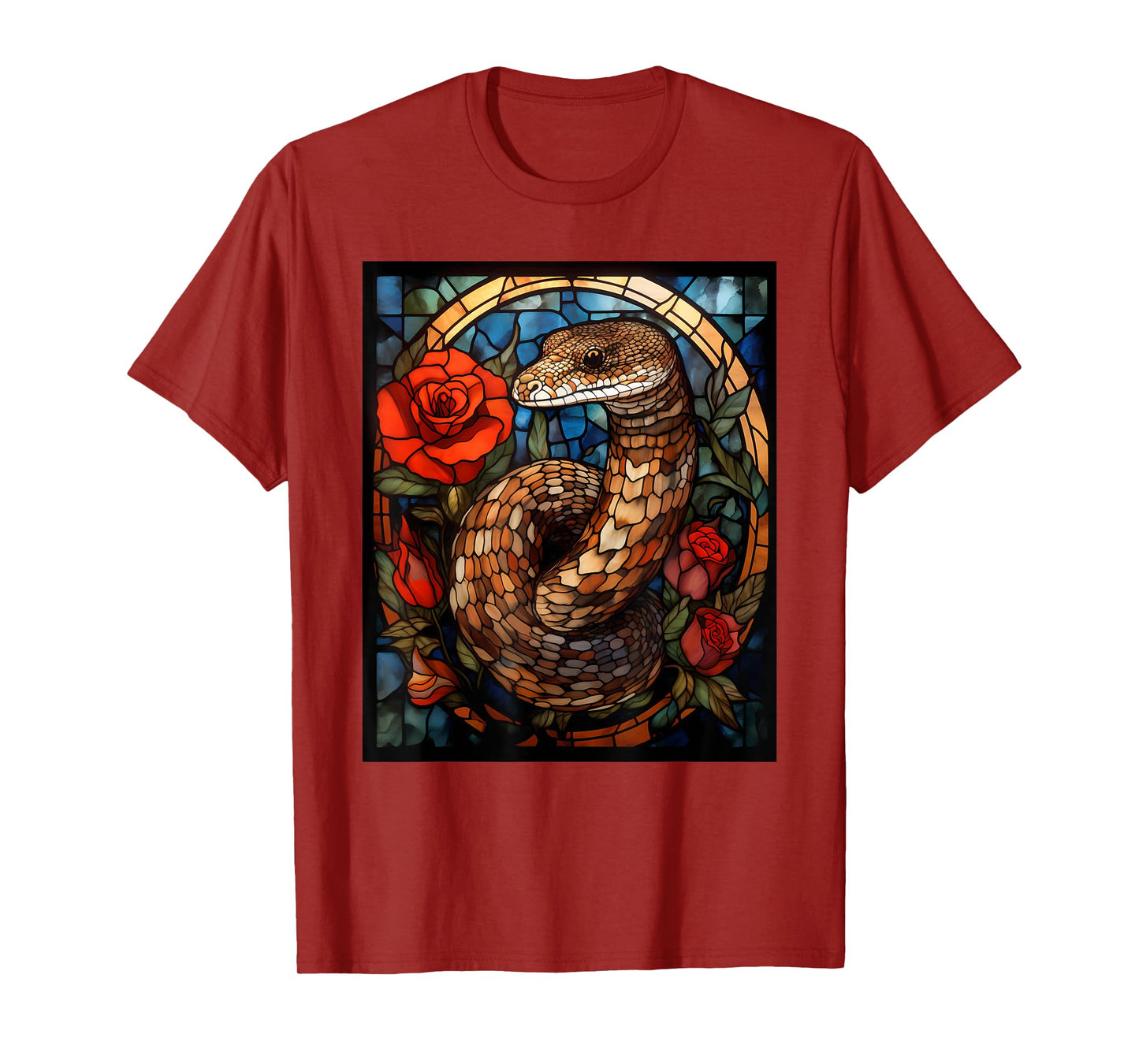 Stained Glass Style Western Diamondback Rattlesnake T-Shirt