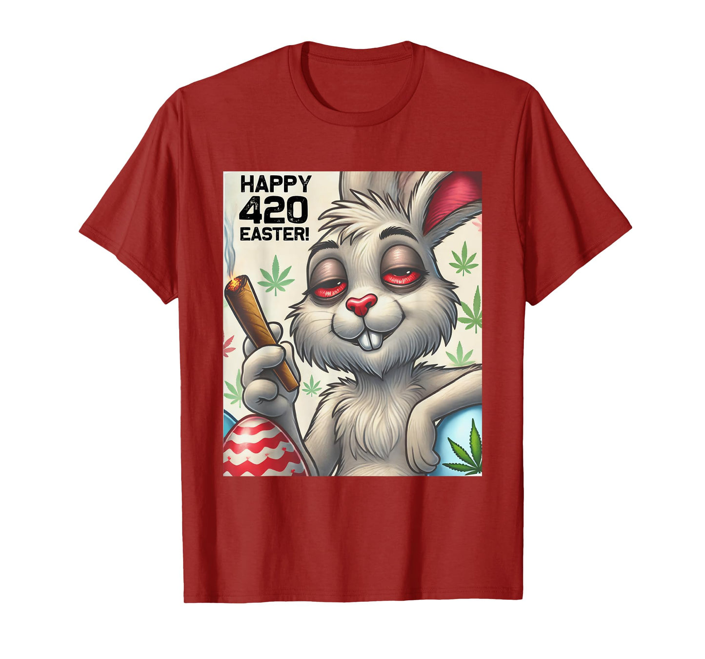 420 Easter Bunny Funny Weed Smoking Rabbit Cannabis 4/20 T-Shirt