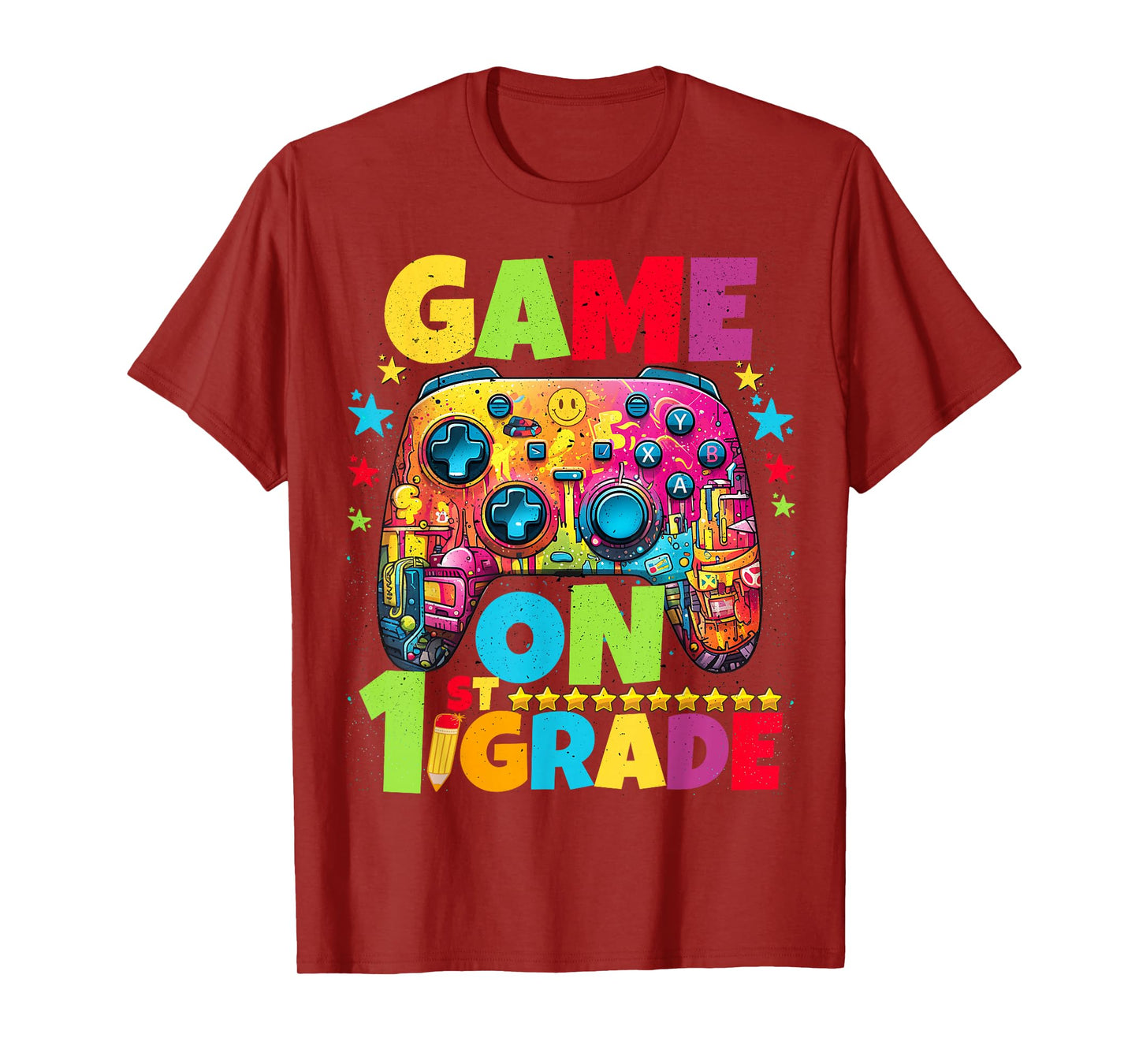 Game On 1st Grade Gamer Boys Kids Back To School First Day T-Shirt