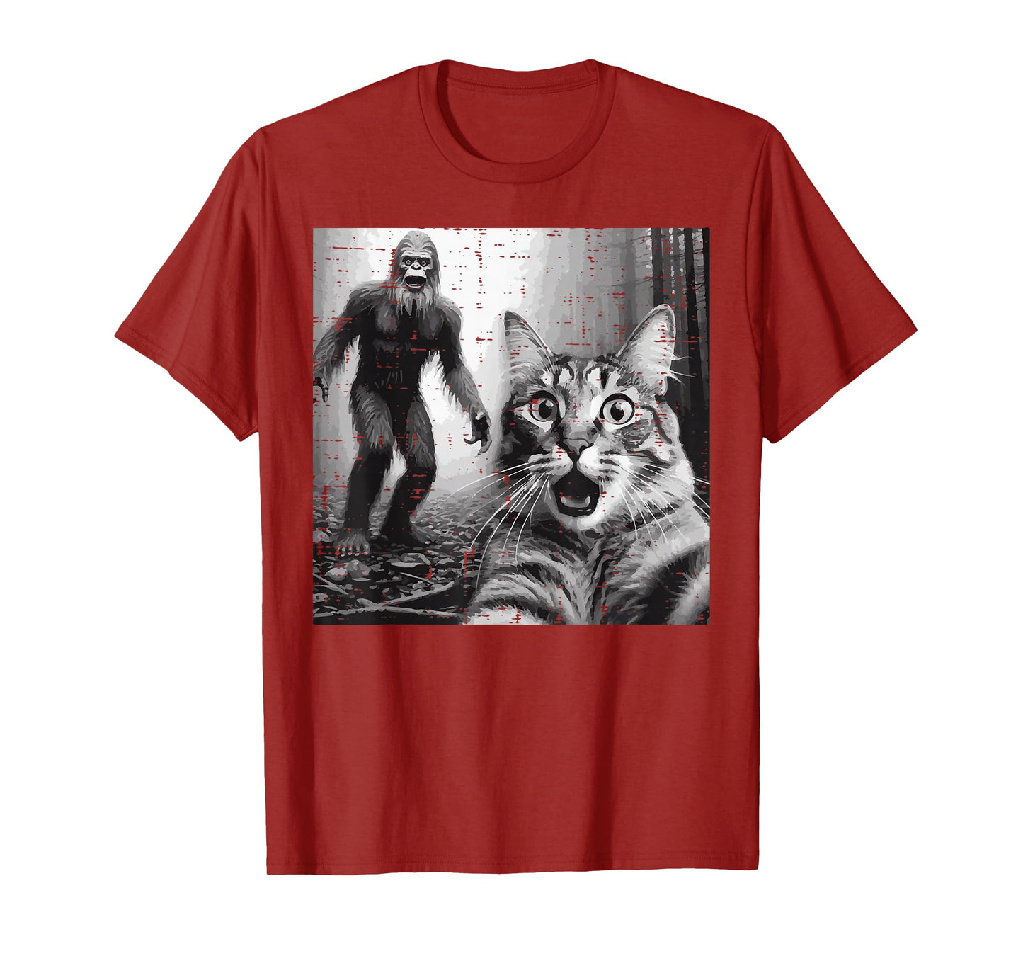 Bigfoot Sasquatch Cat Selfie Funny Saying Men Women Kids T-Shirt