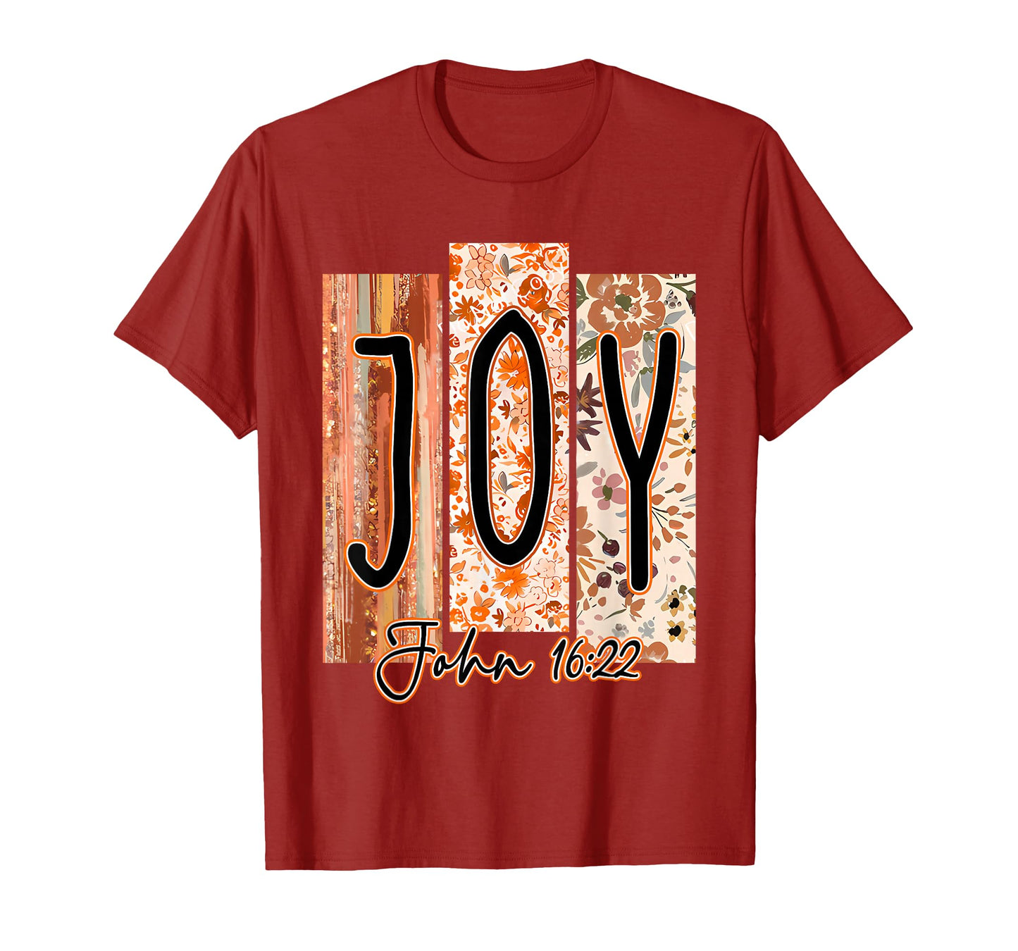 Joy Bible Verse Preppy Fall Christian Faith Pumpkin Spice T-Shirt