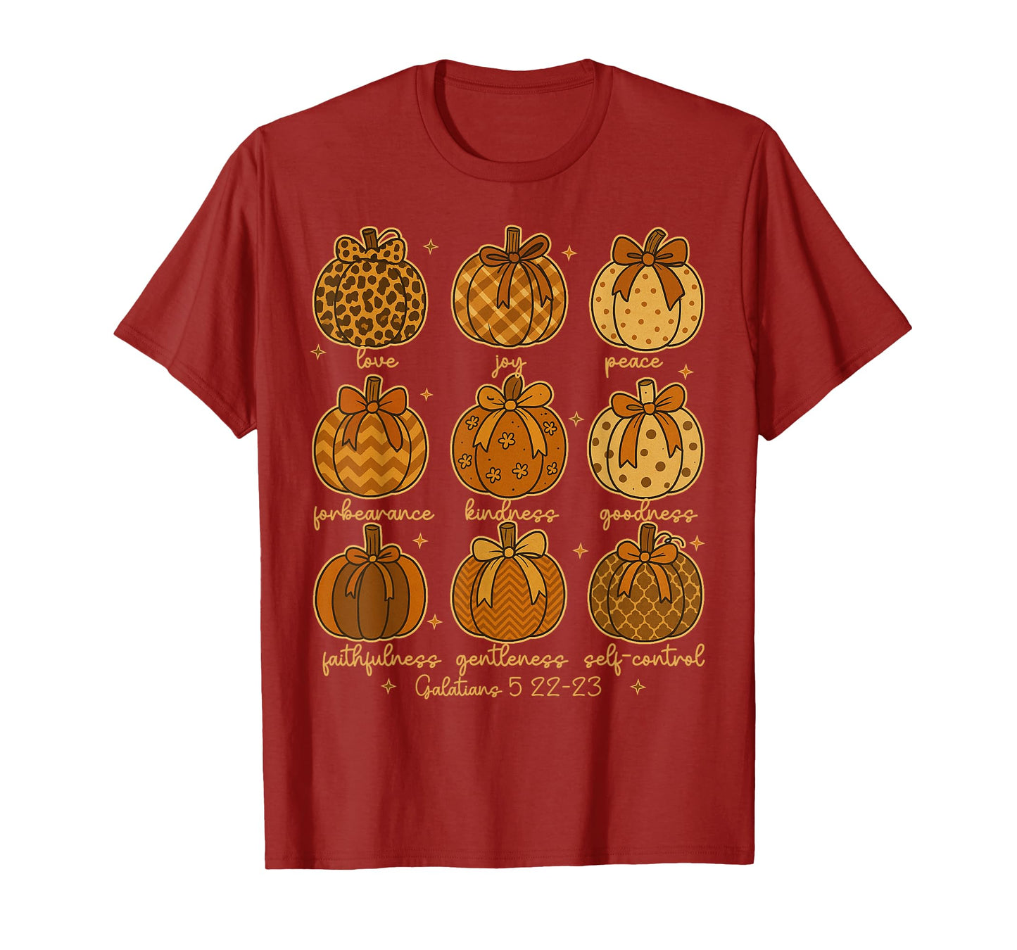 Fruits Of The Spirit Galatians 5:22 - 23 Christian Pumpkin T-Shirt