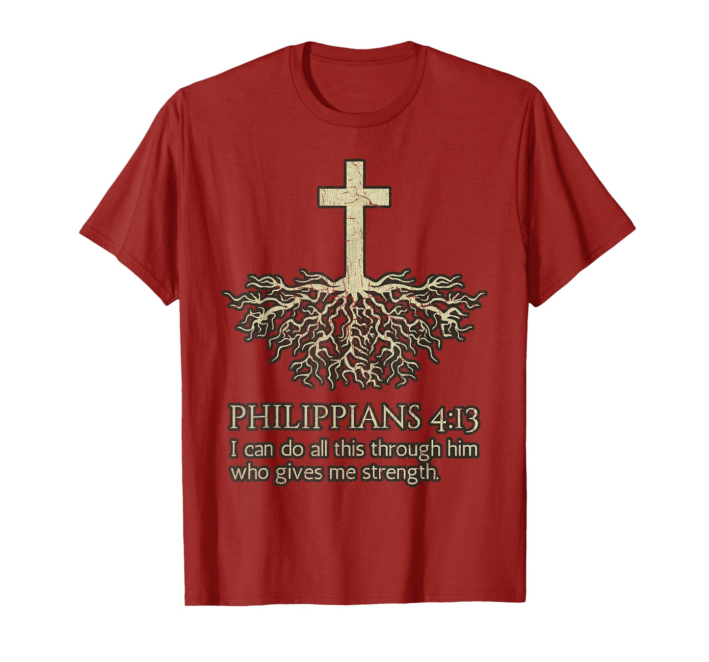 Philippians 4 13 Bible Verse With Jesus Cross T-Shirt