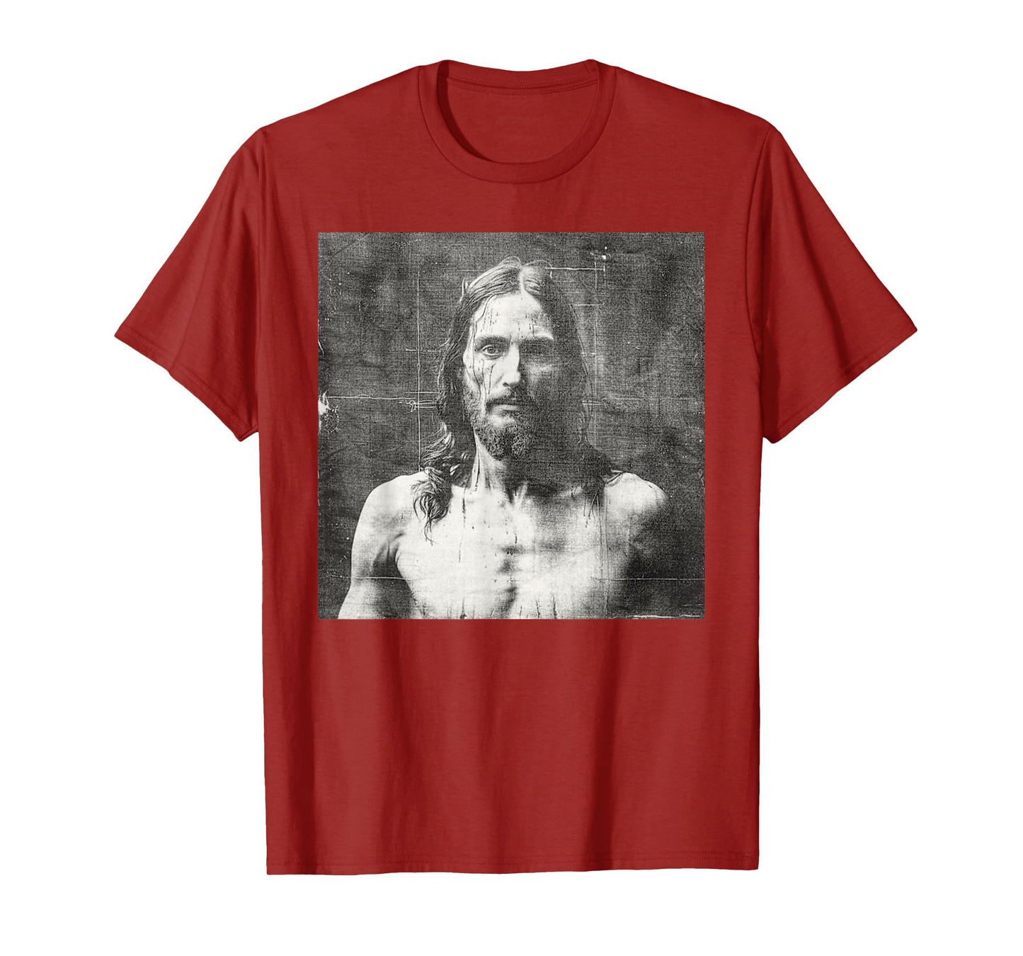 Vintage Jesus Christ Face Jesus Shroud Of Turin Distressed T-Shirt