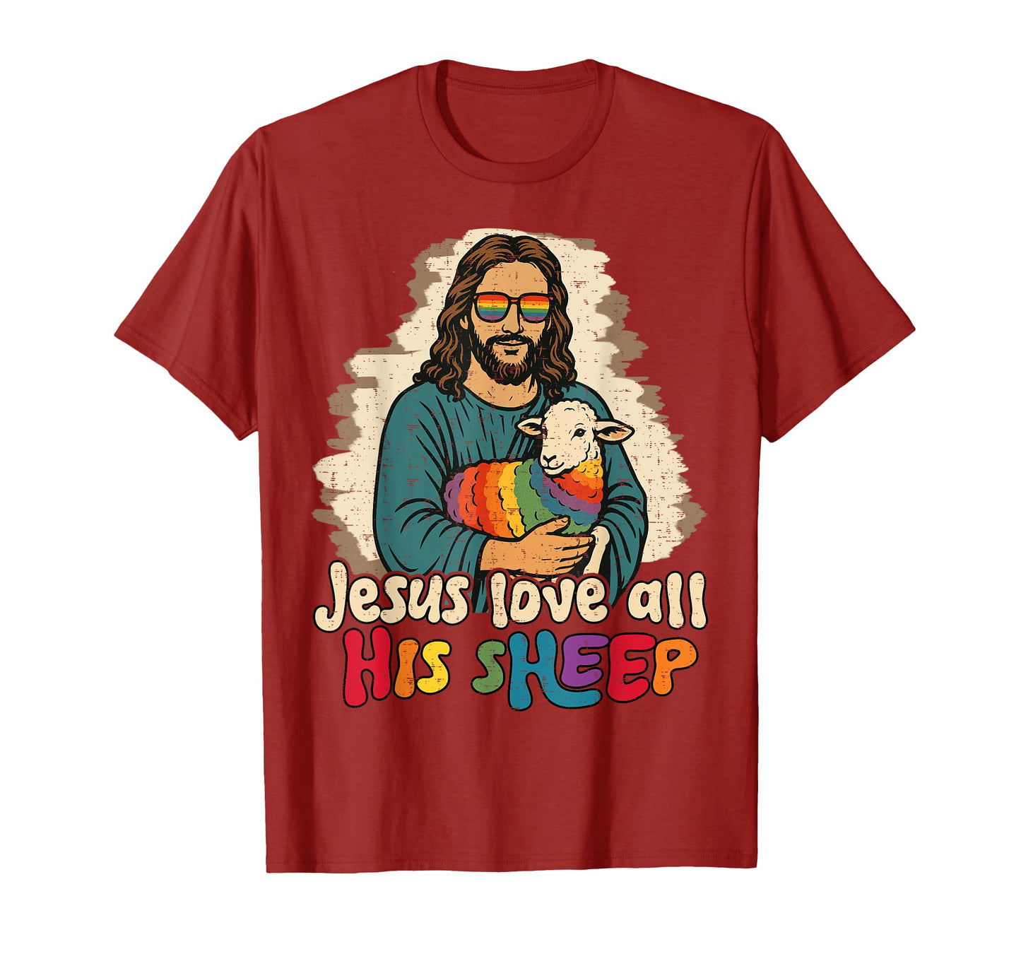 Jesus Loves All His Sheep Gay LGBTQ Proud Ally Christians T-Shirt