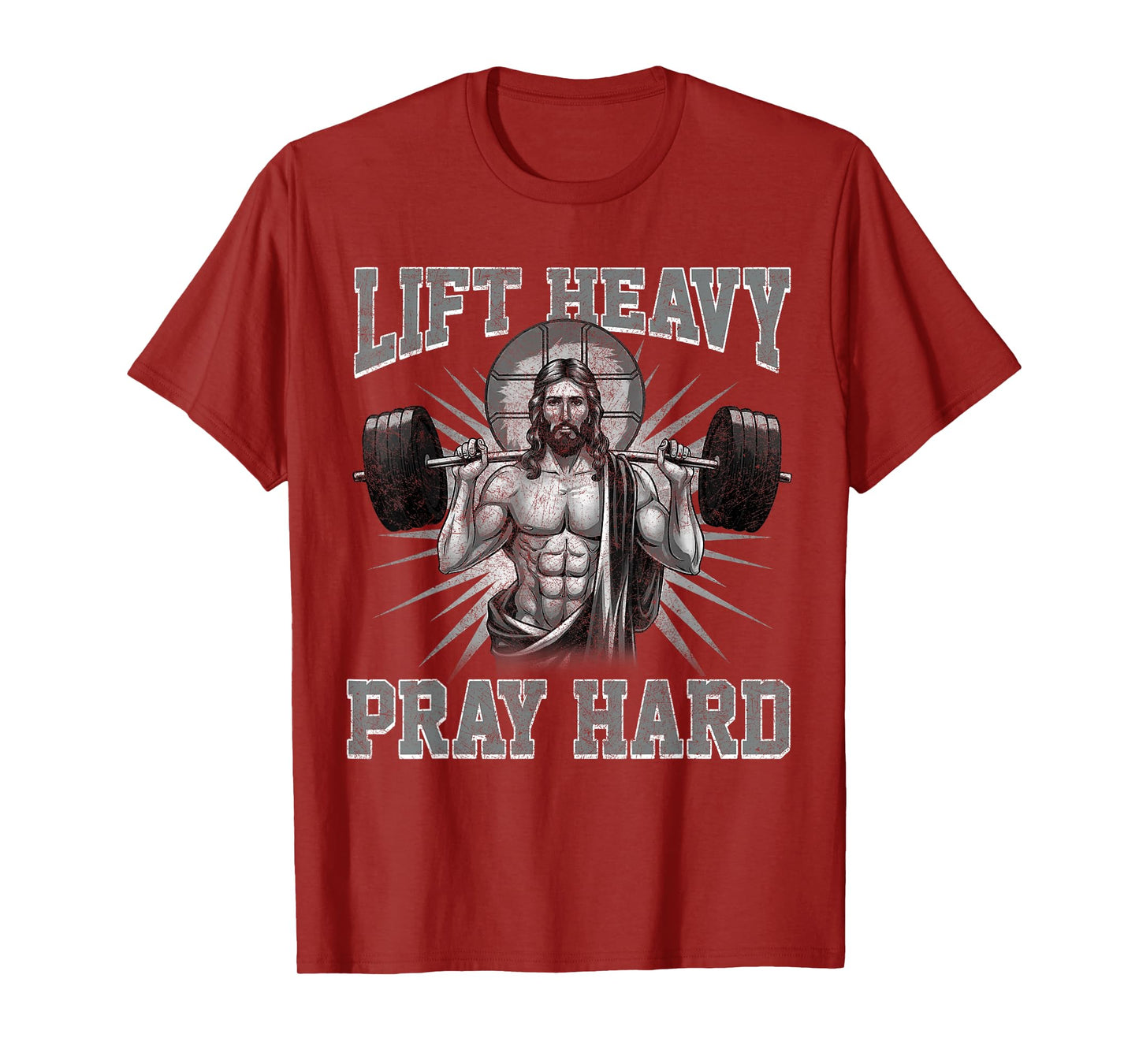 Lift Heavy Pray Hard Jesus Tees. Unisex-Adults Black Small Lift Heavy Pray Hard Gym Jesus Christian For Christ T-Shirt