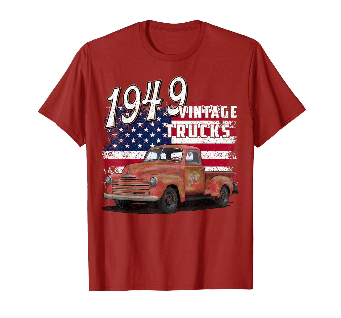 1949 49 Truck Classic Car 1940s VINTAGE American Flag T-Shirt