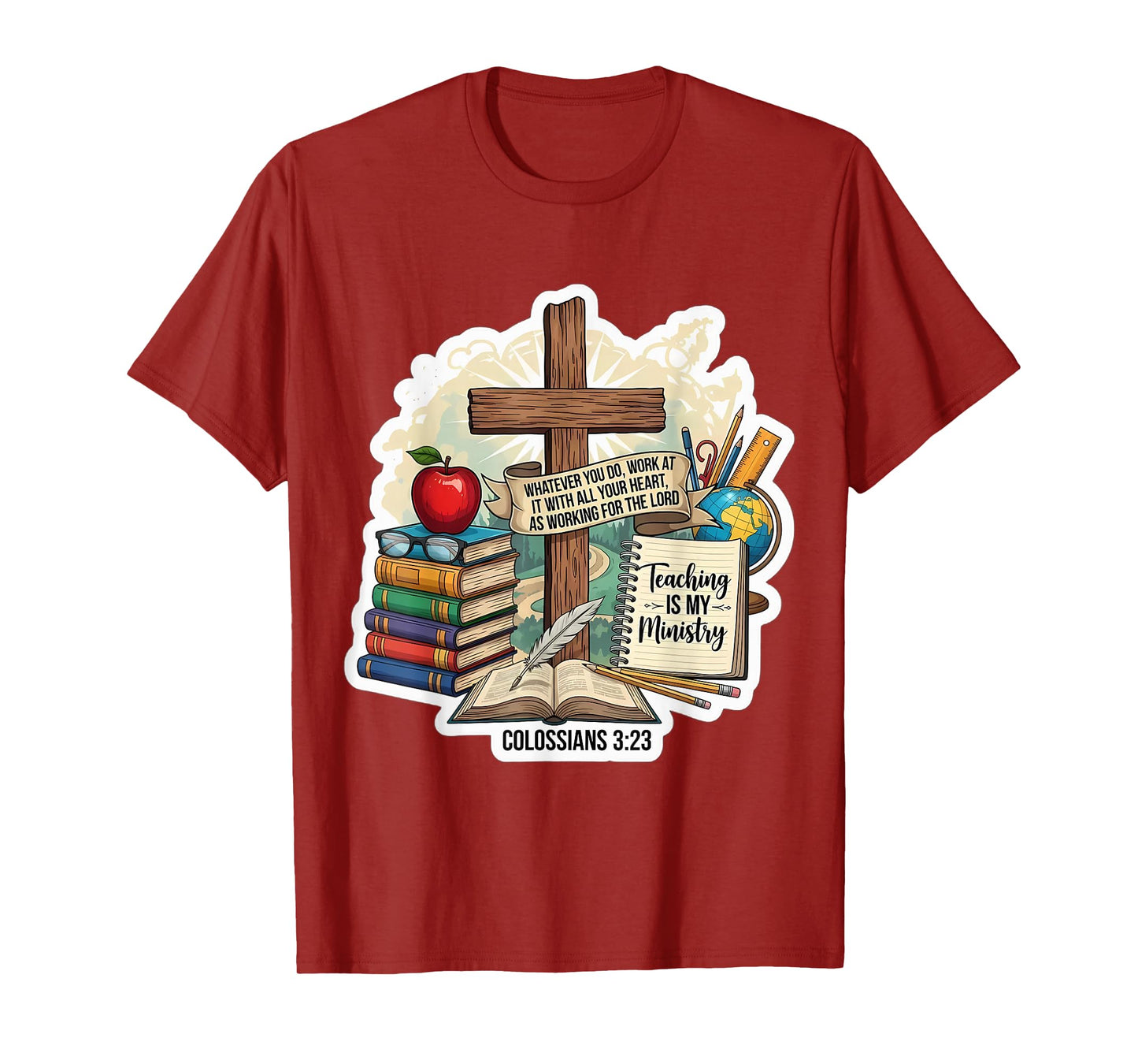 Christian Teacher Teaching is My Ministry Bible Verse Quote T-Shirt