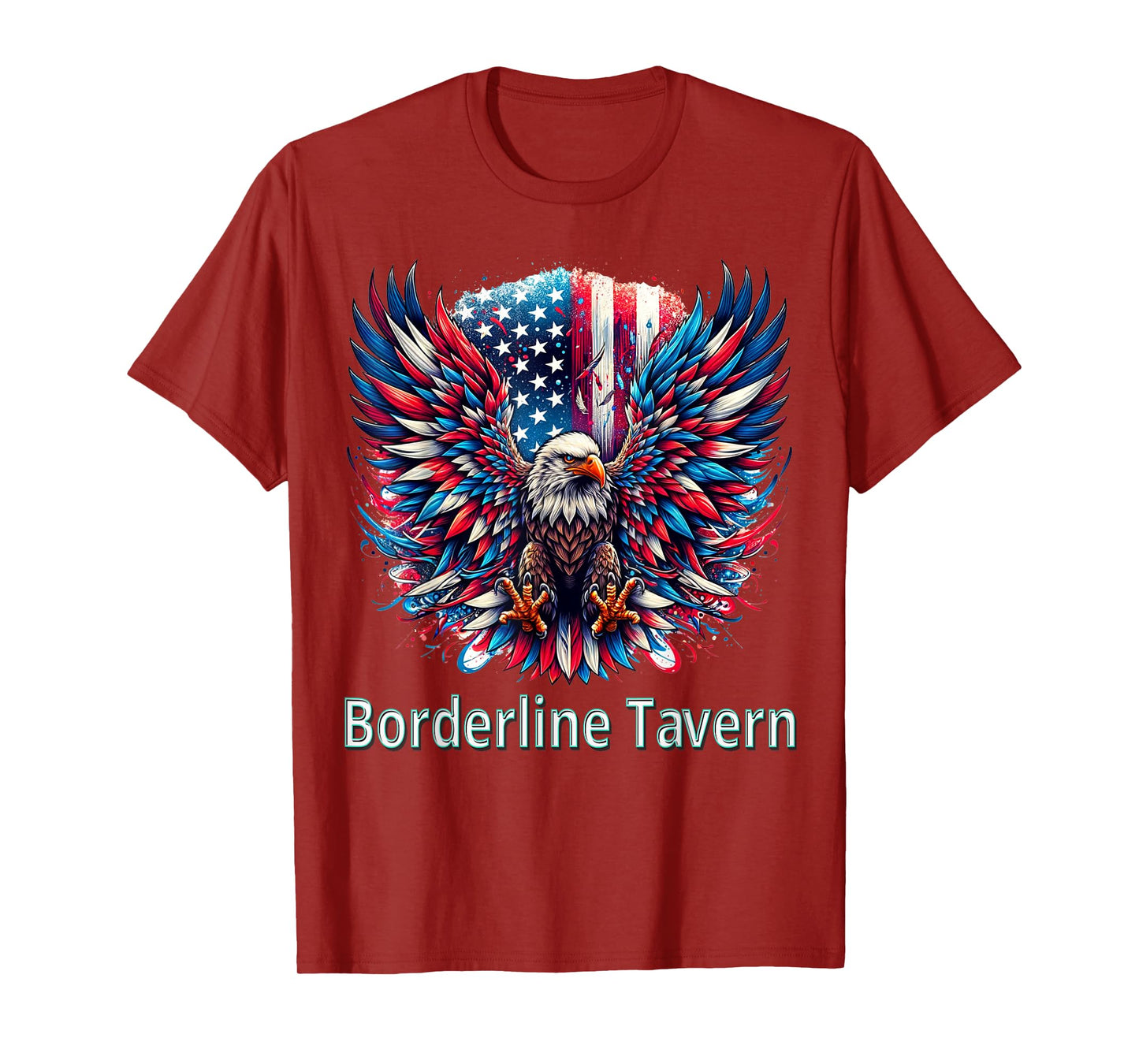 Borderline Tavern Eagle American Flag 4th of July T-Shirt