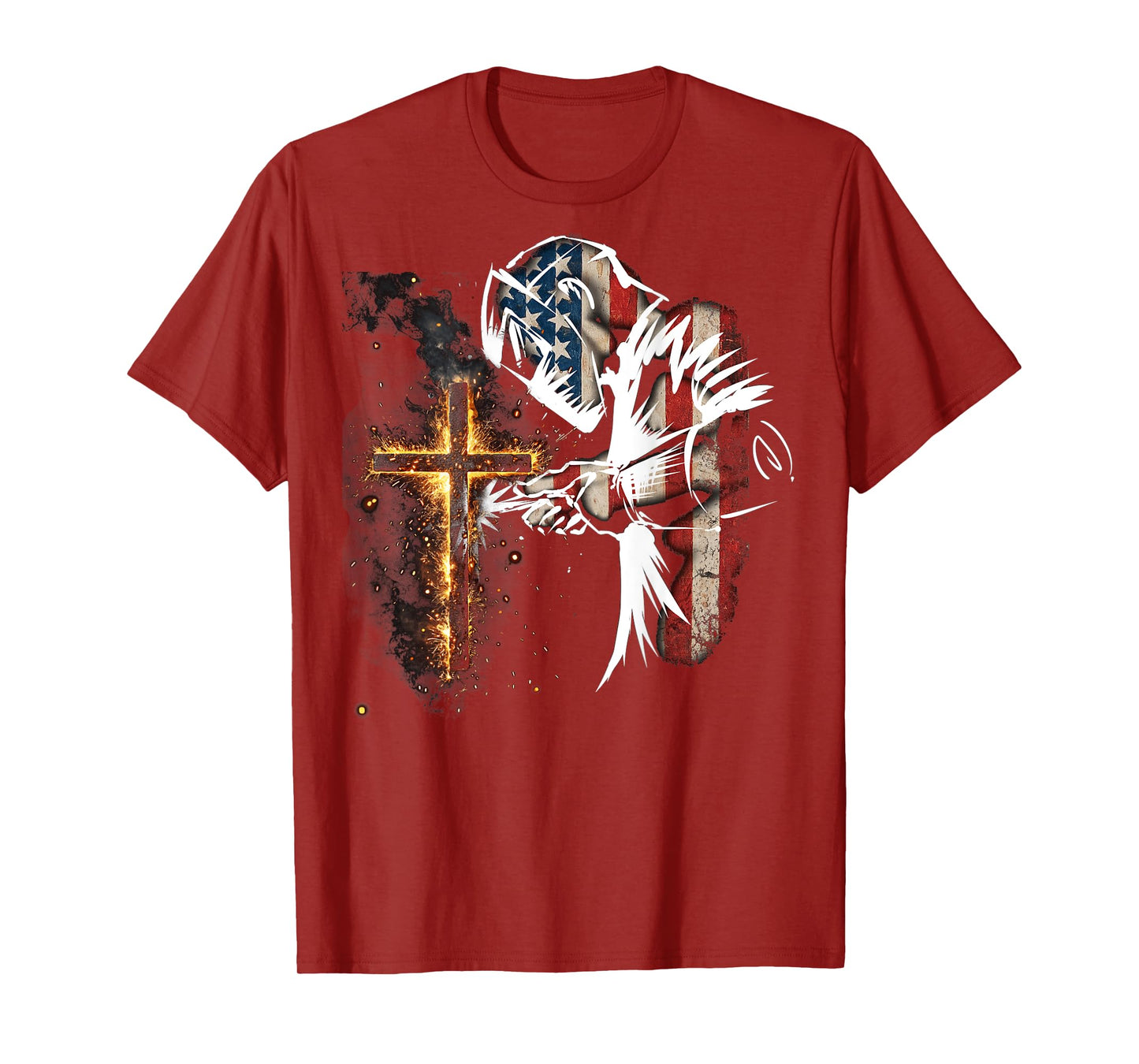 Welder American Flag Mig Tig Welding Faith Cross Christian T-Shirt