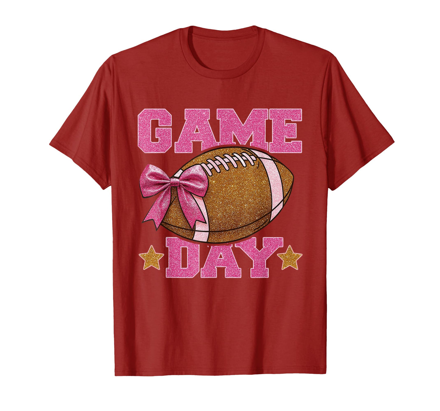 Game Day Football Season Football Mama Girl Pink Vibes T-Shirt