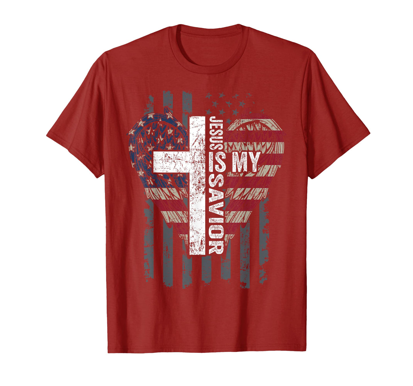 Jesus Is My Savior - Patriotic Christian Faith Cross Flag T-Shirt