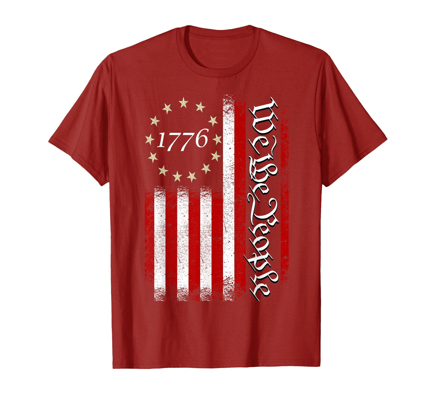 Vintage Old American Flag Patriotic 1776 We The People USA T-Shirt