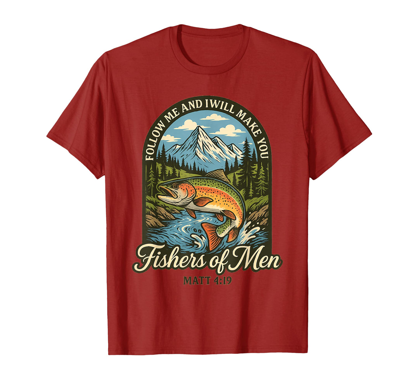 Christian Fishing Hunting Outdoor Tee Matt 4:19 Church T-Shirt