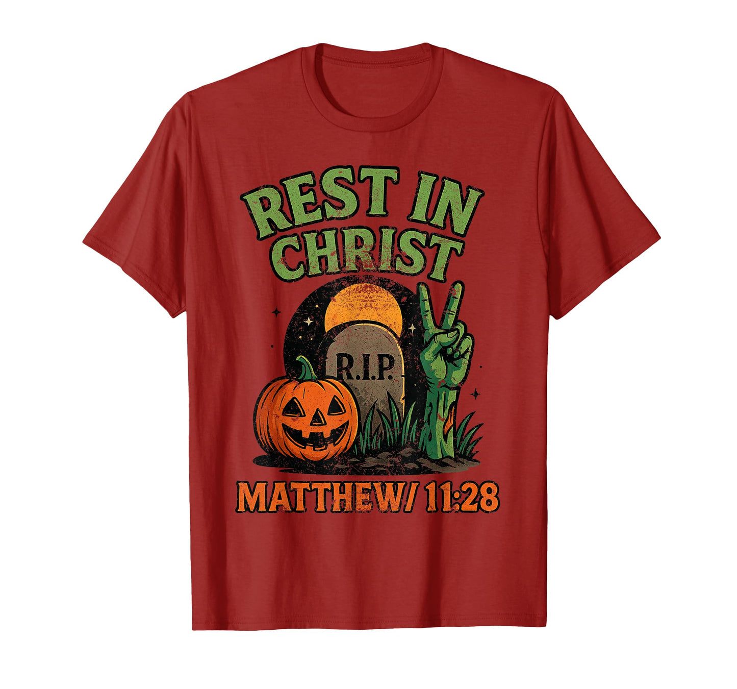 Rest in Christ Matthew 11:28 Christian Vintage Halloween T-Shirt