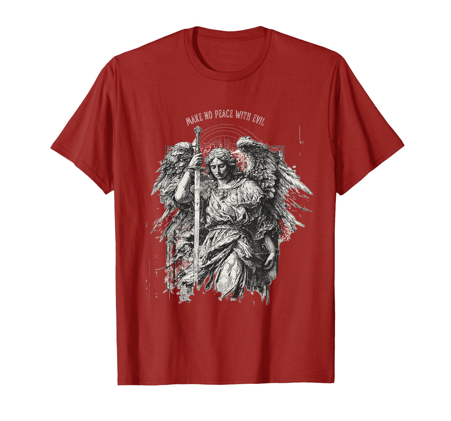 Archangel Michael Make no Peace with Evil | Gothic Christian T-Shirt