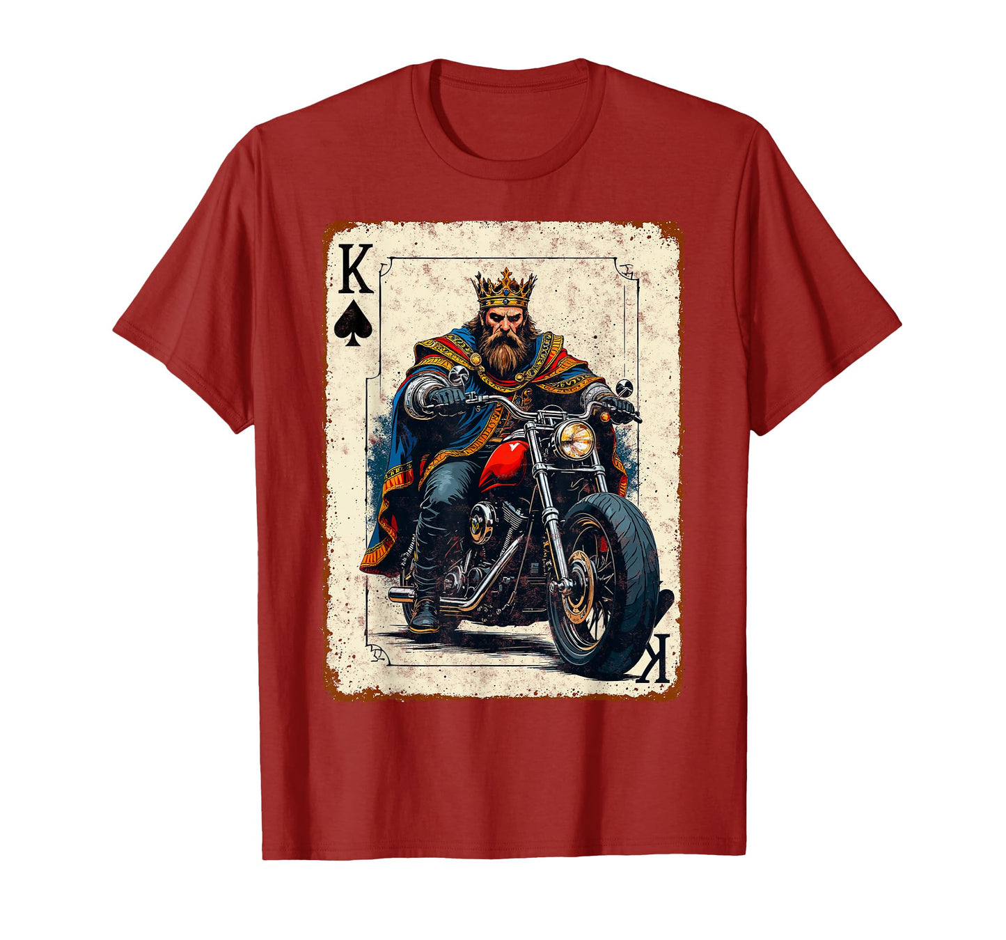 Playing Cards King Vintage Biker Motorcycling Riding Lover T-Shirt