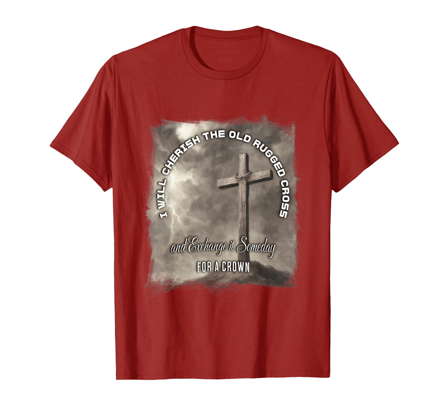 Christian Graphics, The Old Rugged Cross On A Hill T-Shirt