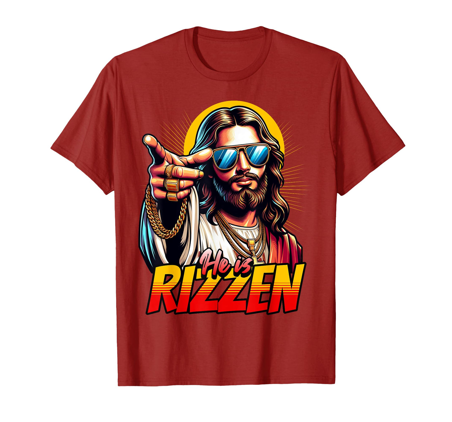 He is Rizzin' Jesus Cool Easter Meme T-Shirt