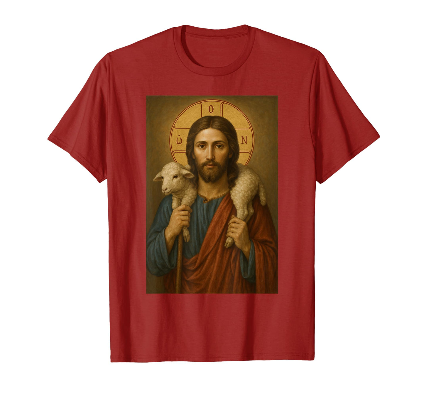 Orthodox Christ The Good Shepherd Icon - Lamb of God T-Shirt