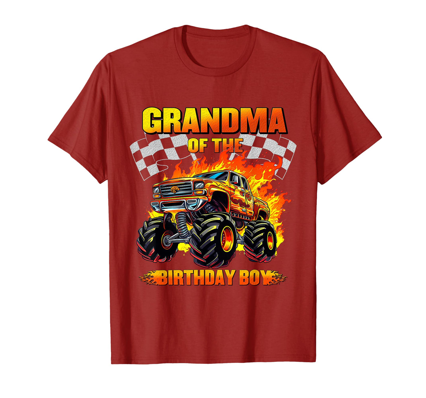 Grandma Of The Birthday Boy Monster Truck Family Matching T-Shirt
