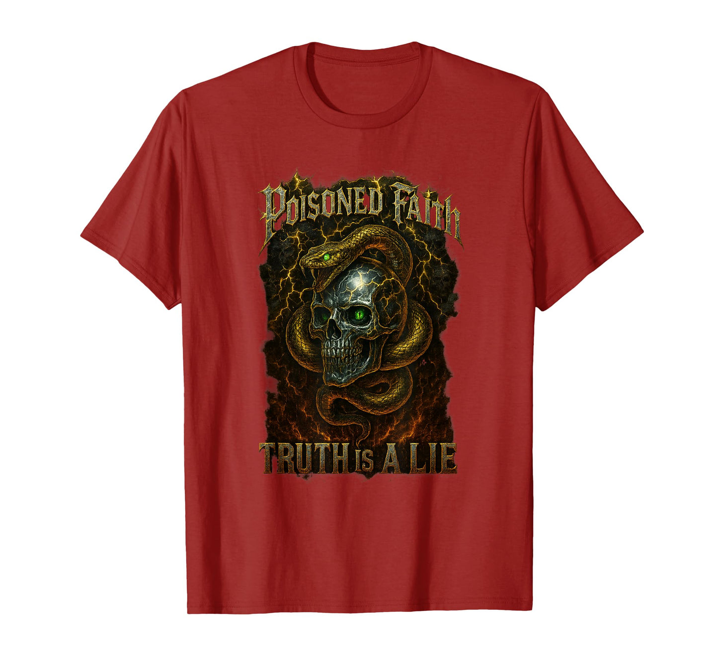 Snake & Skull/Poisoned Faith - Truth is a Lie T-Shirt
