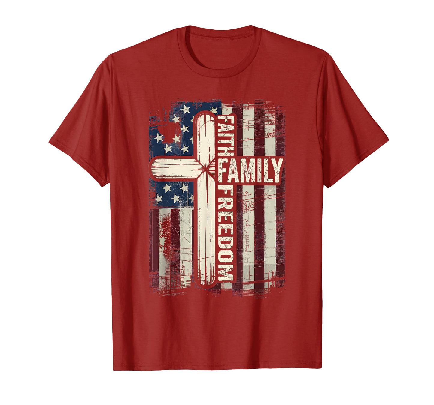 Faith Family Freedom USA Flag T-Shirt