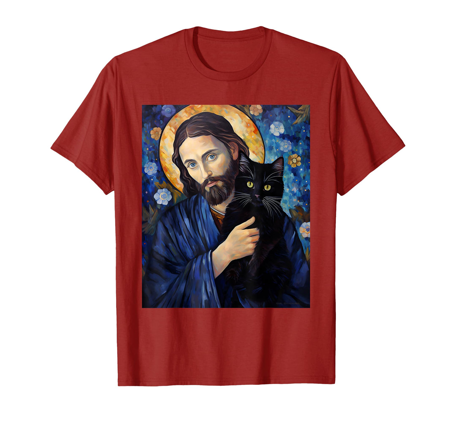 Black Cat Jesus Shirts For Men Womens Funny Christian T-Shirt
