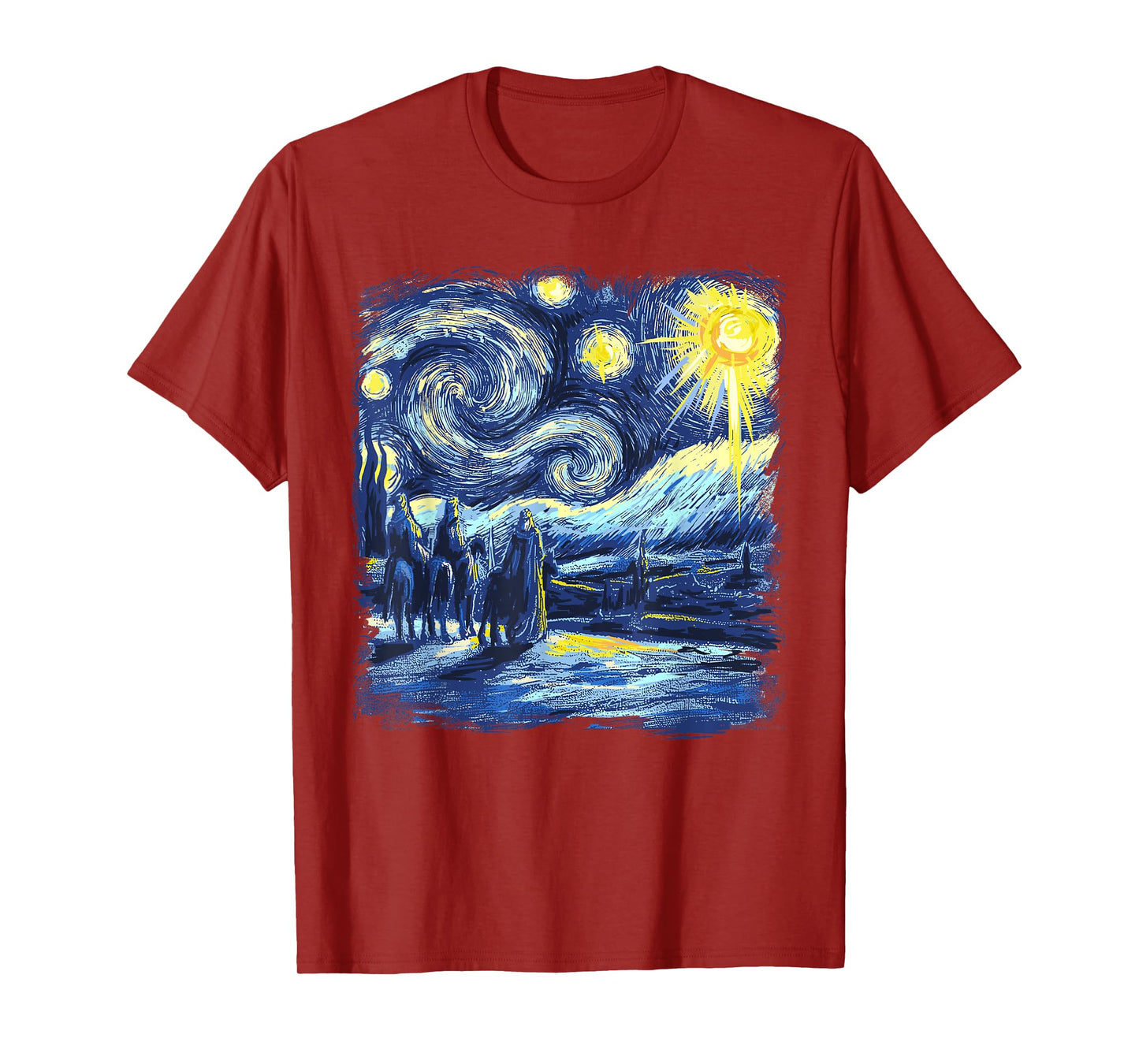 Van Gogh Shirt Starry Night Three Wise Men Funny Christian T-Shirt