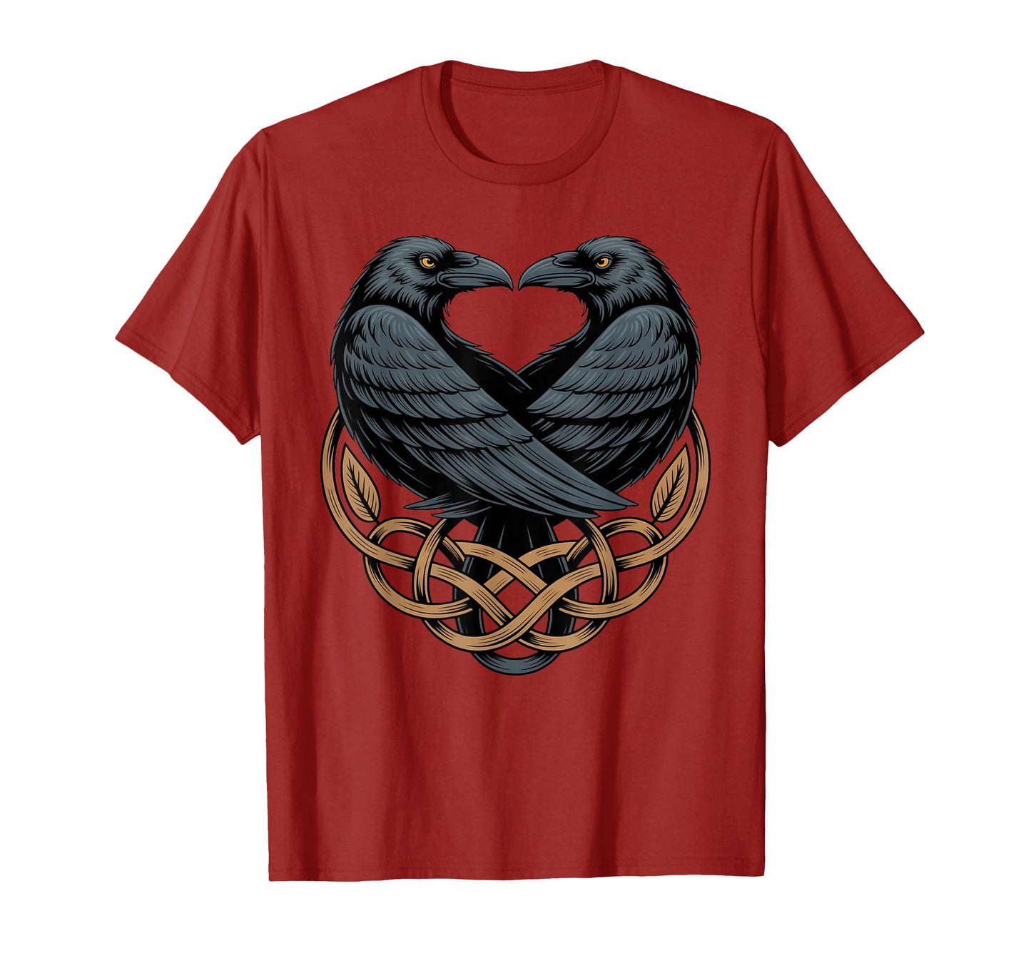 Classic Knotwork Odins Raven Valhalla Norse Viking Mythology T-Shirt