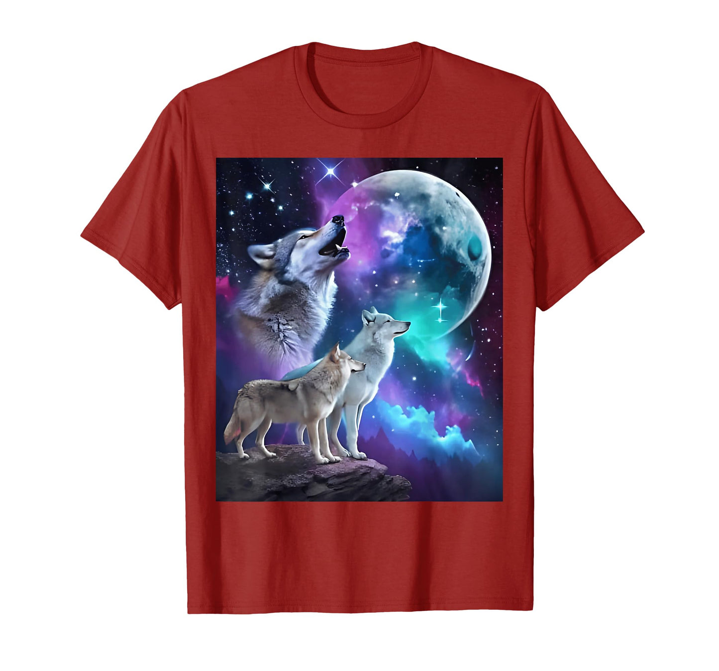 3 Wolf Moon Howling Wolf Head Funny Wolves For Men Women Fun T-Shirt
