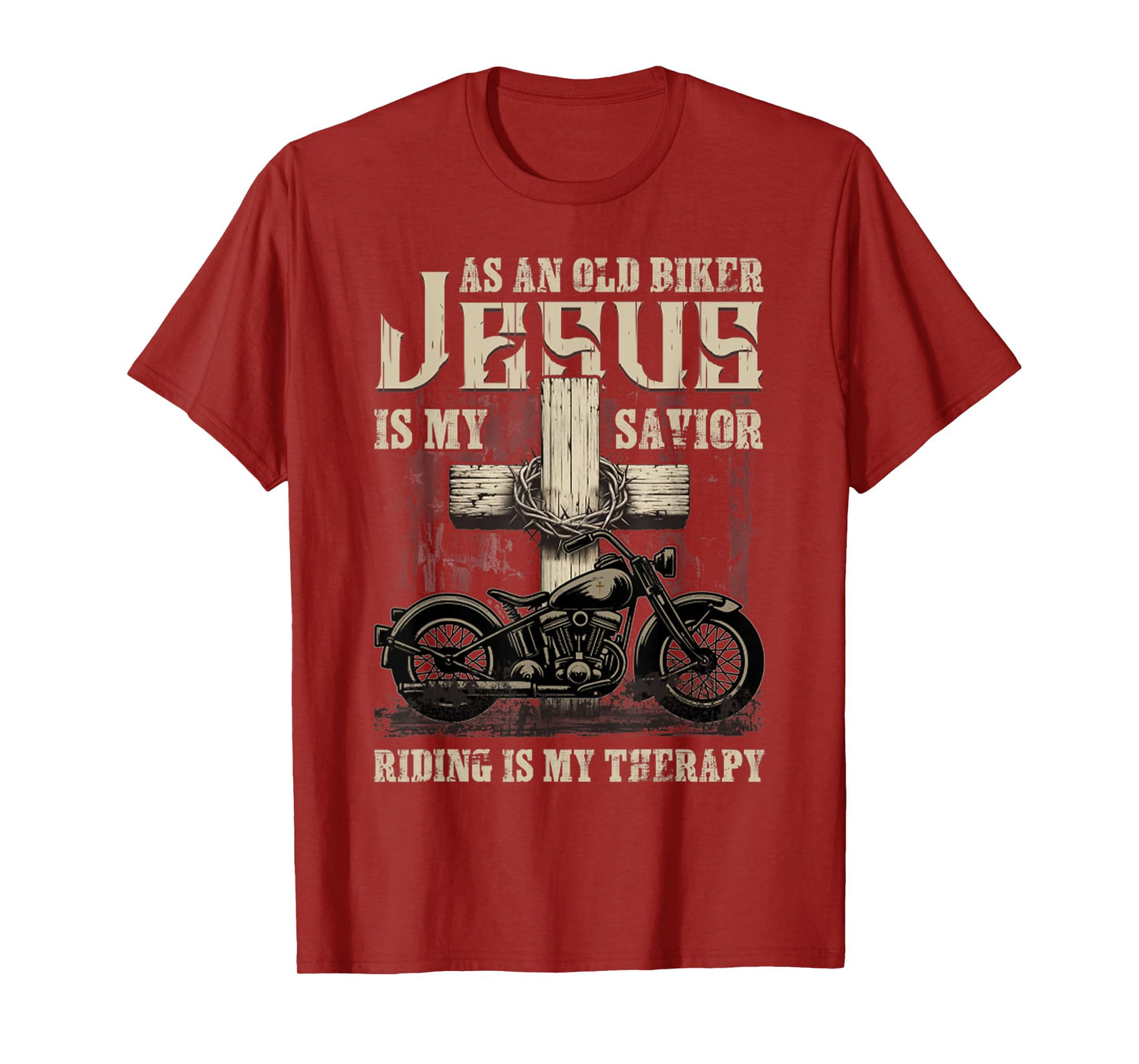 As an Old Biker, Jesus is My Savior Riding is My Therapy T-Shirt