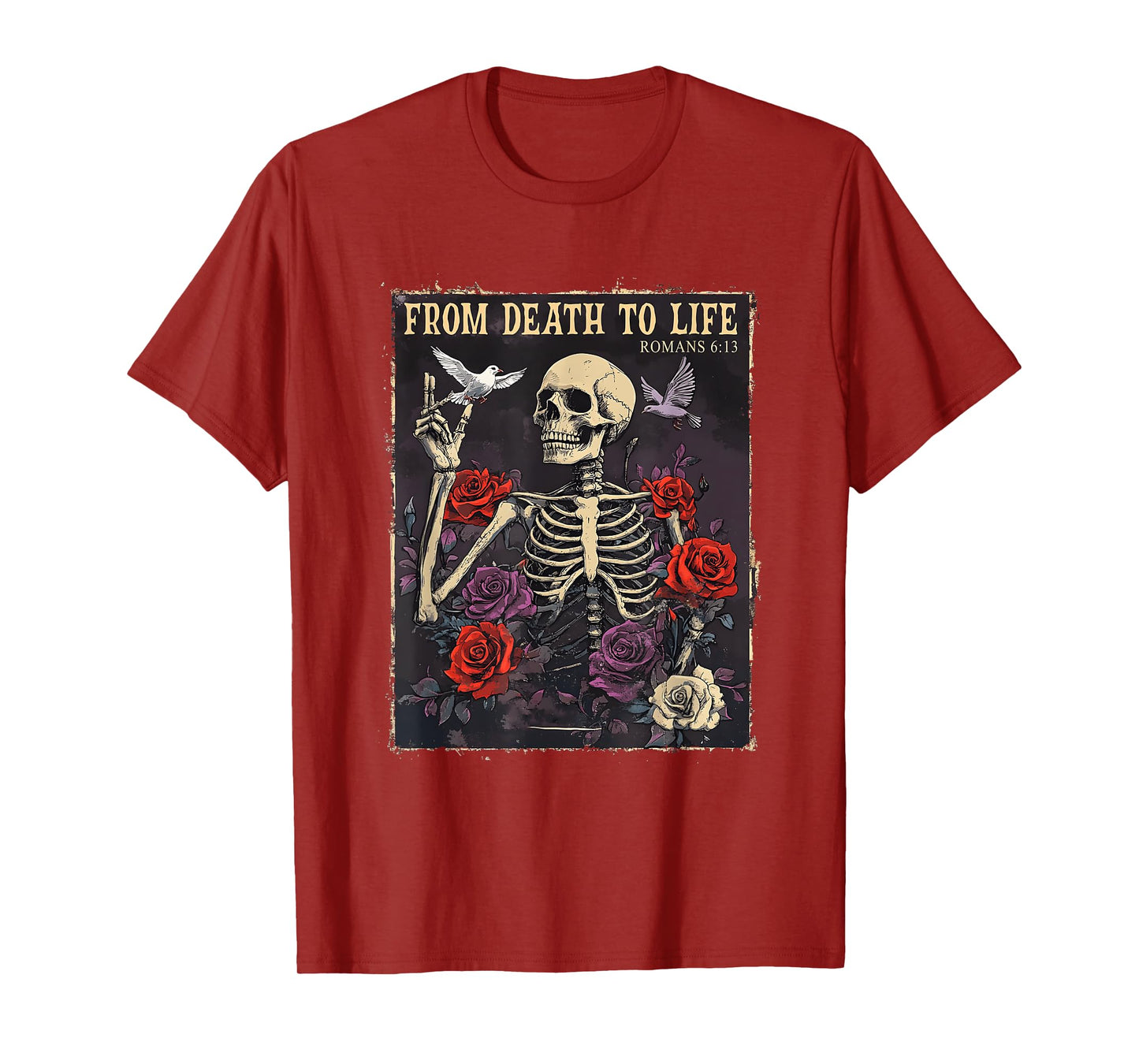 from Death to Life Christian Bible Vintage Gothic Skeleton T-Shirt