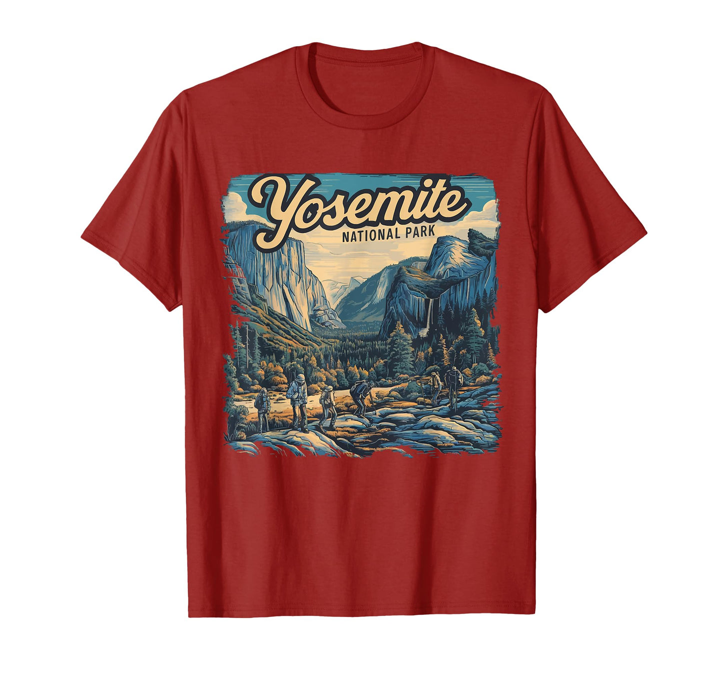 Retro Yosemite National Park, USA Vintage Half-Dome Travel T-Shirt