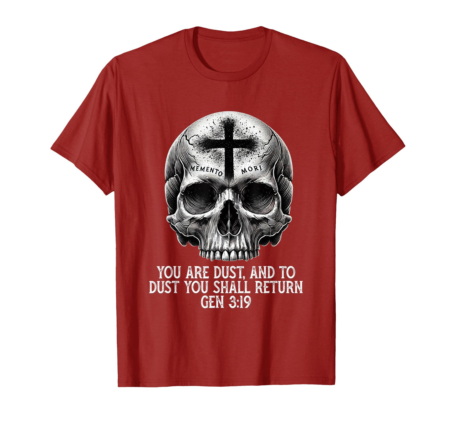 Memento Mori Catholic Crucifix Traditional Latin Mass Skull T-Shirt