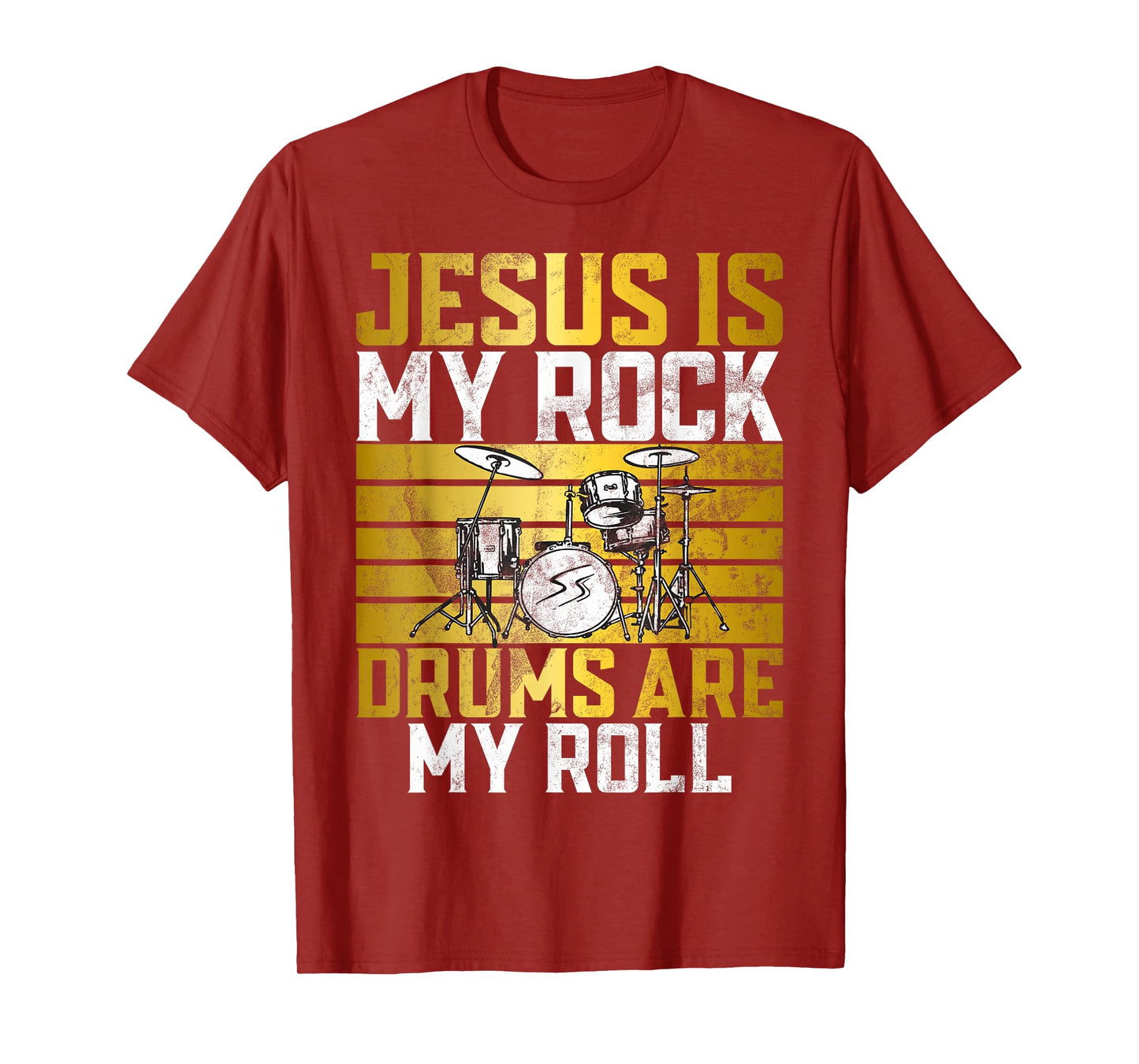 Jesus Is My Rock Drums Are My Roll Christian Drummer Jesus T-Shirt