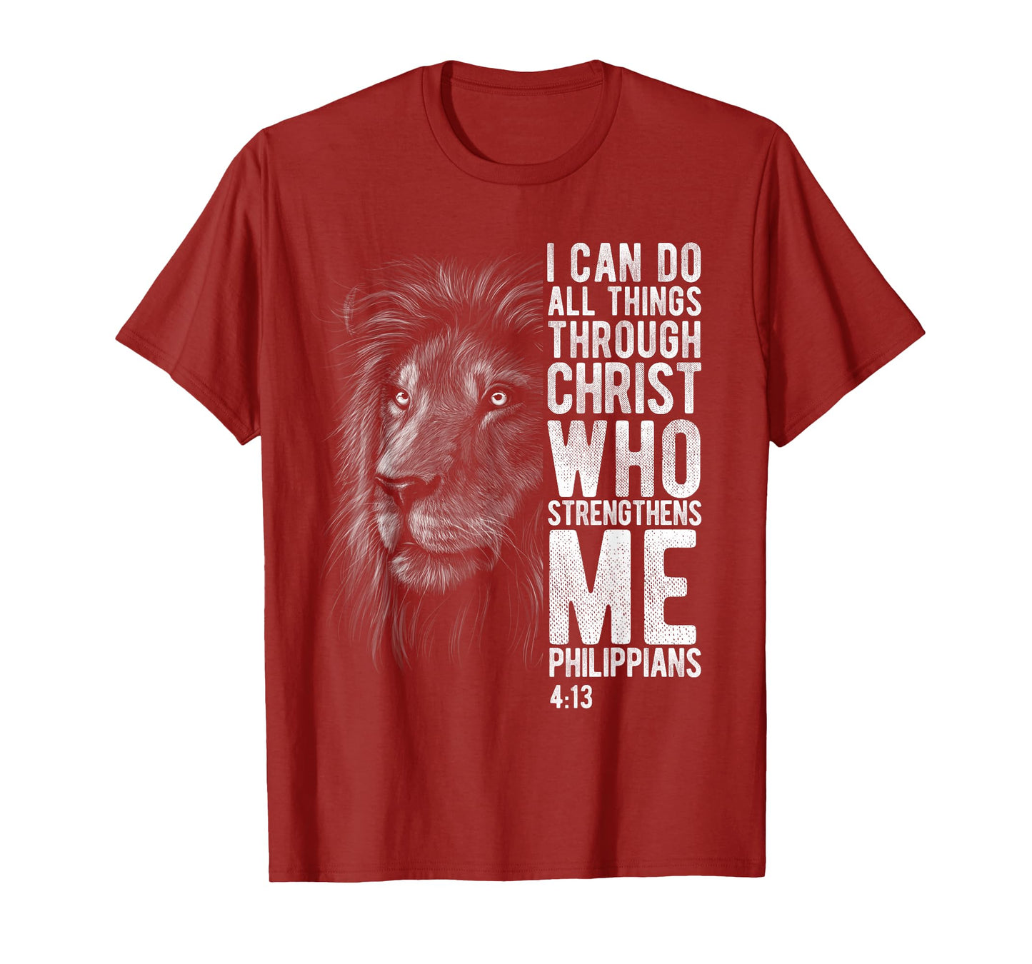 Christian I Can Do All Things Through Christ Lion Faith Gift T-Shirt