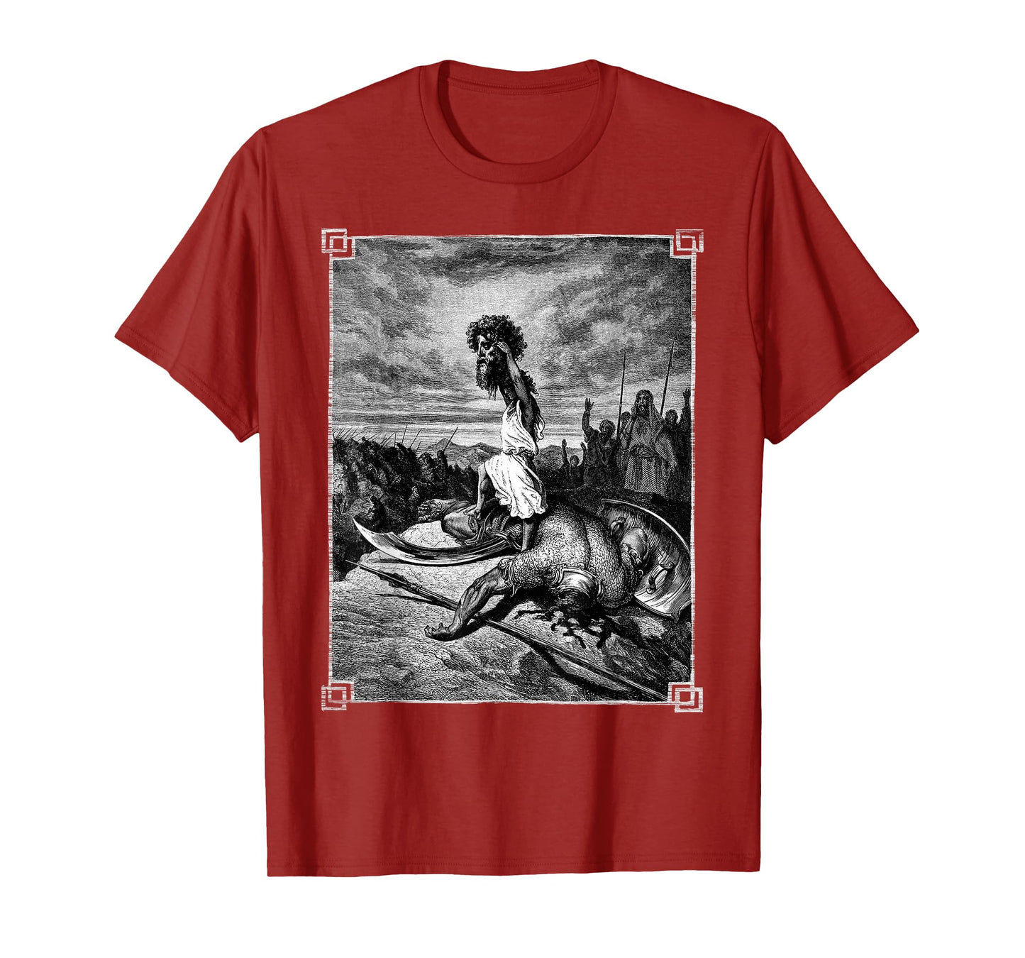 David slays Goliath Bible art Occult Gothic Medieval Grunge T-Shirt
