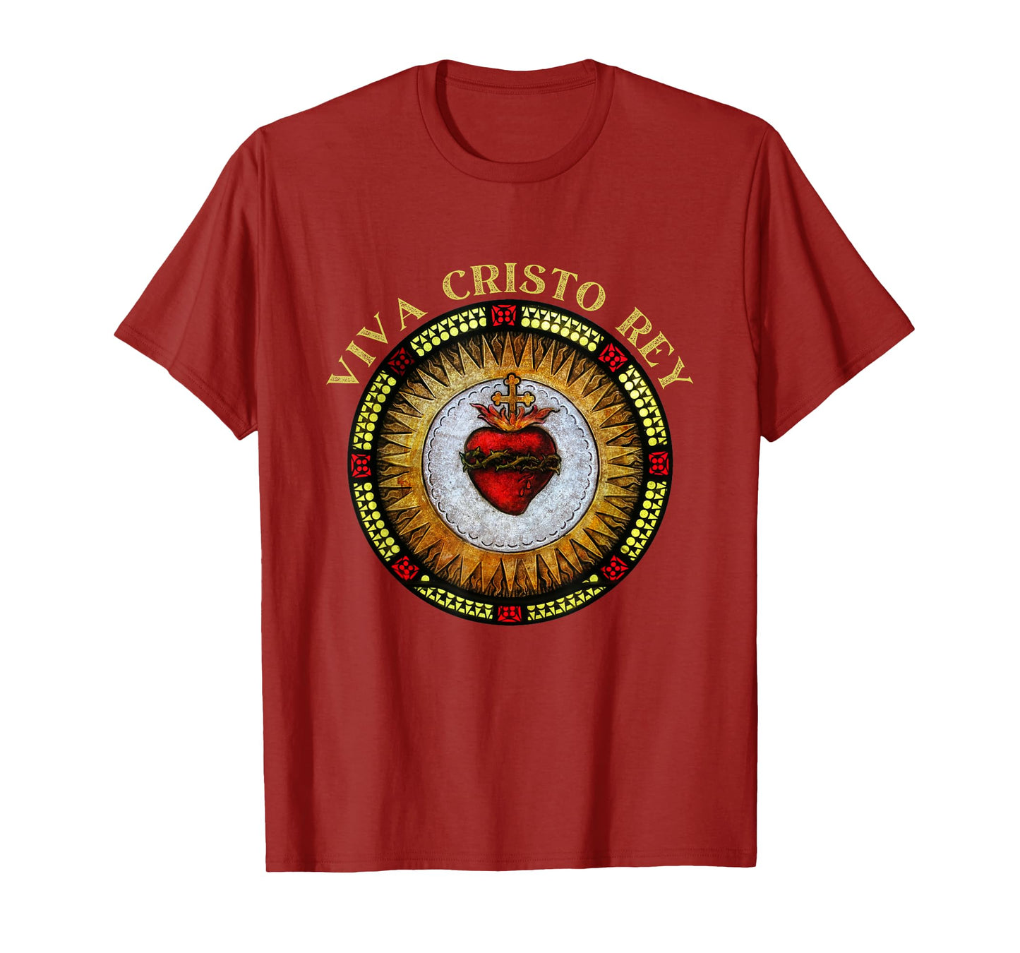 Roman Catholic Sacred Heart Viva Cristo Rey T-Shirt