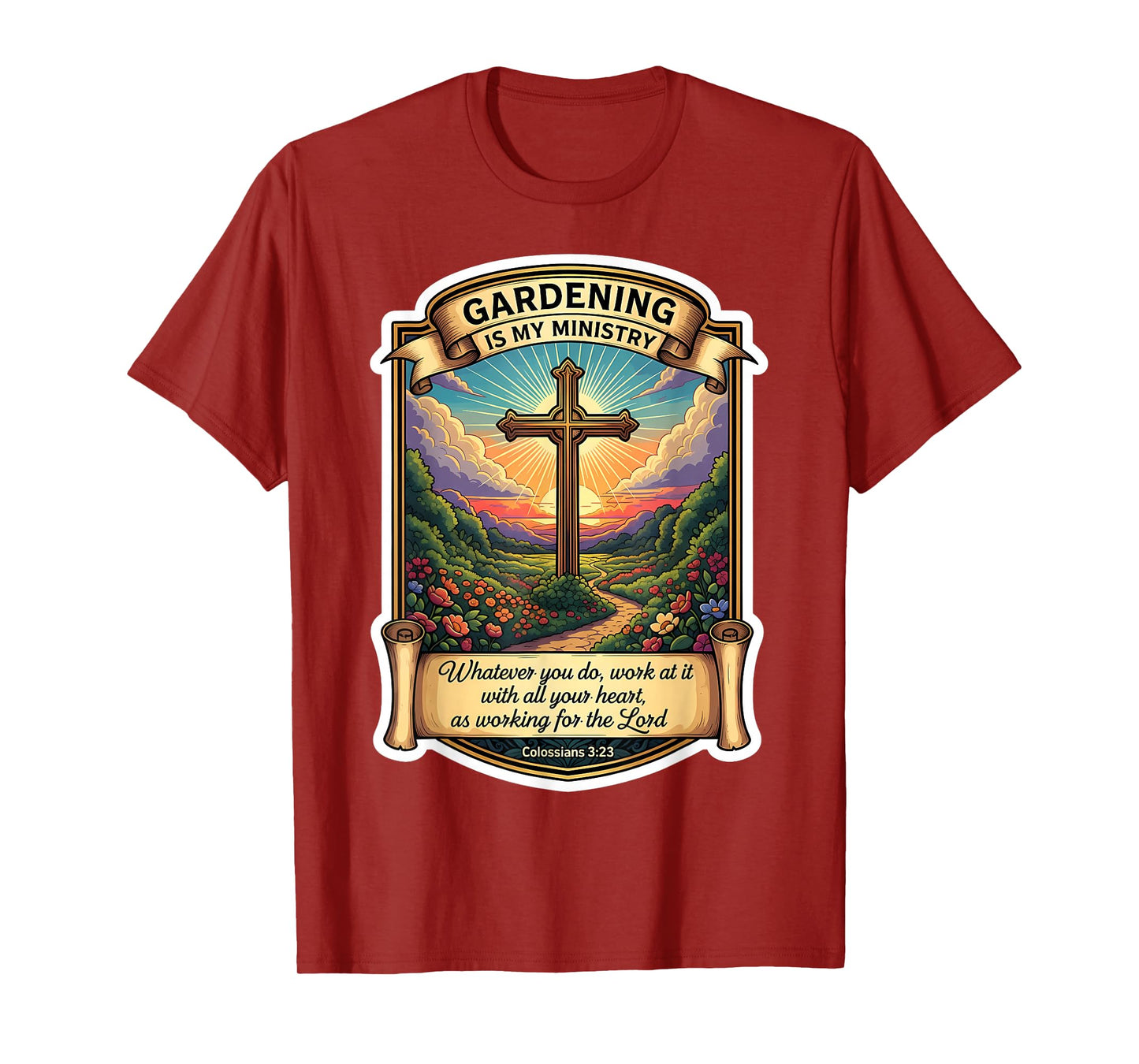 Christian Gardener Gardening is My Ministry God Jesus Christ T-Shirt
