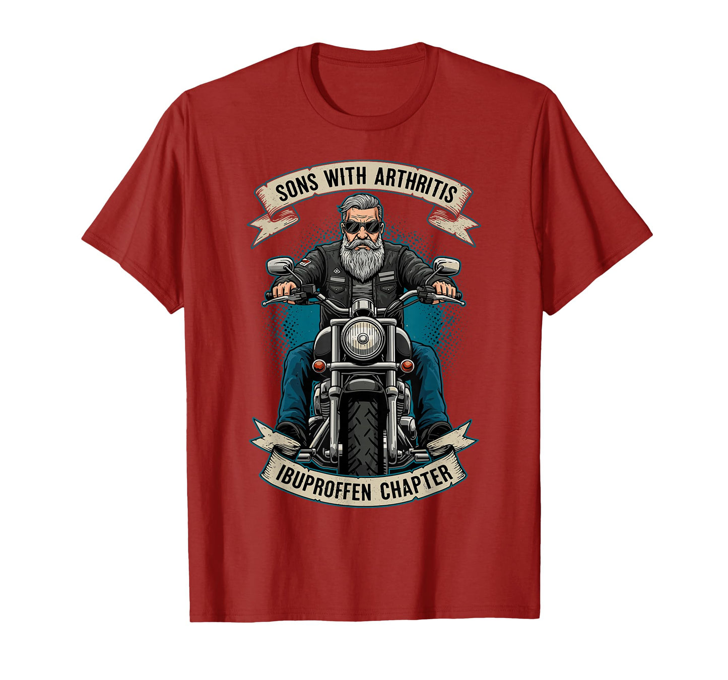 Sons With Arthritis Ibuprofen Chapter Funny Biker Grandpa T-Shirt