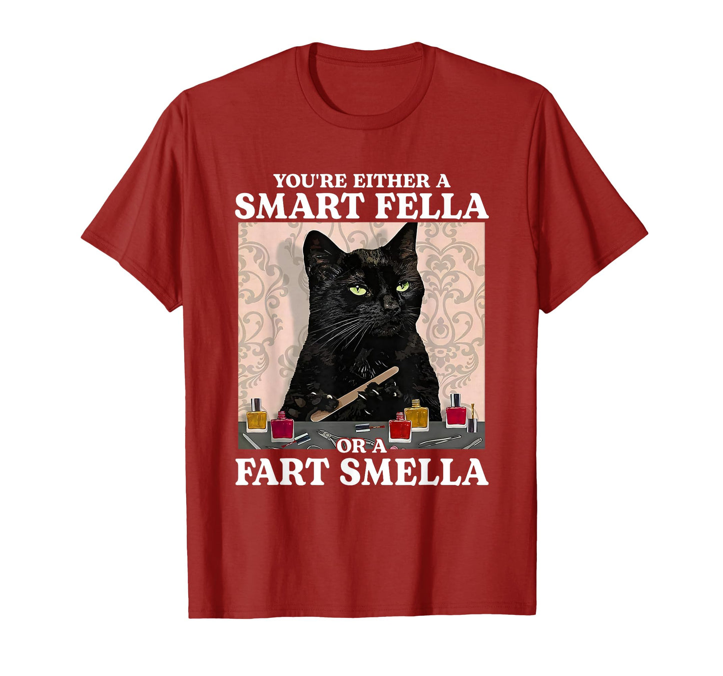 Funny You're Either A Smart Fella Or A Fart Smella Cat Meme T-Shirt