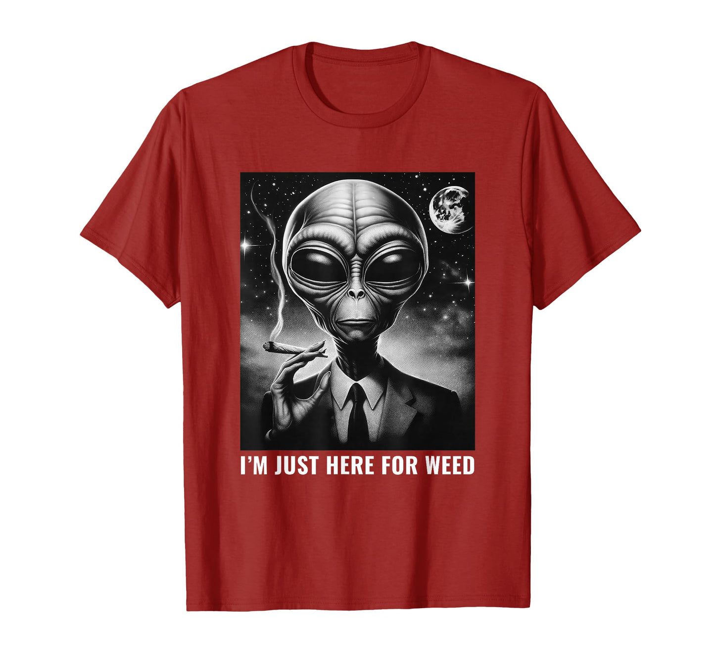 Weed Stoner Funny Alien 420 Joint Marijuana Cannabis T-Shirt