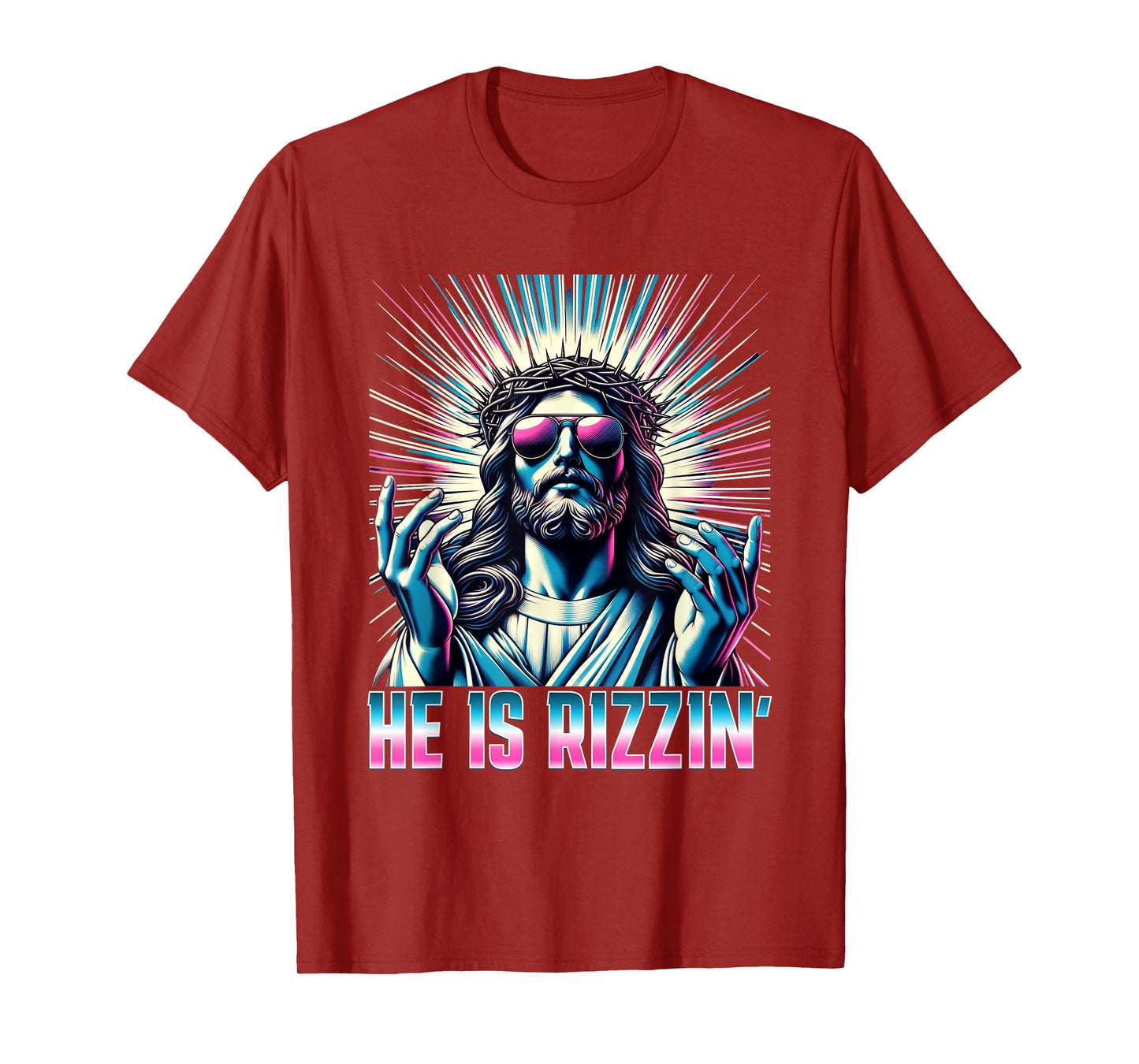Resurrection Funny Easter Rizz He is Rizzin Jesus T-Shirt