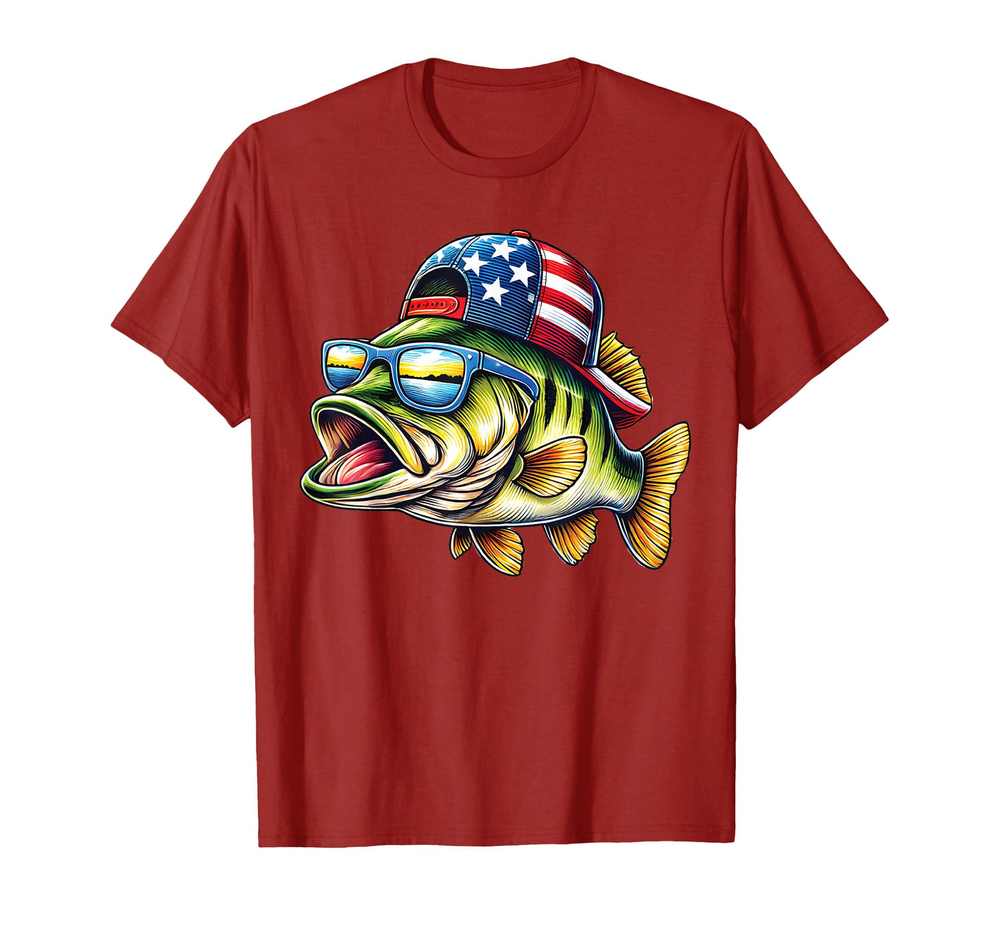 American Flag Fishing Lovers Fisherman Funny Fishing USA T-Shirt