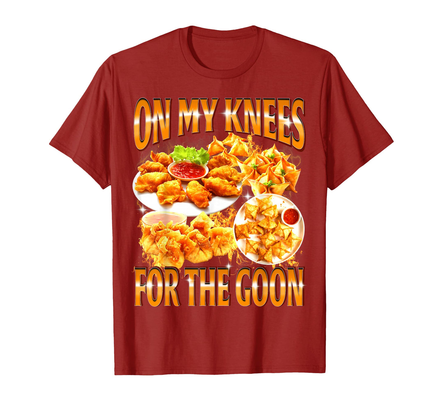On My Knees for The Goon Bootleg Food Crab Rangoon Meme T-Shirt
