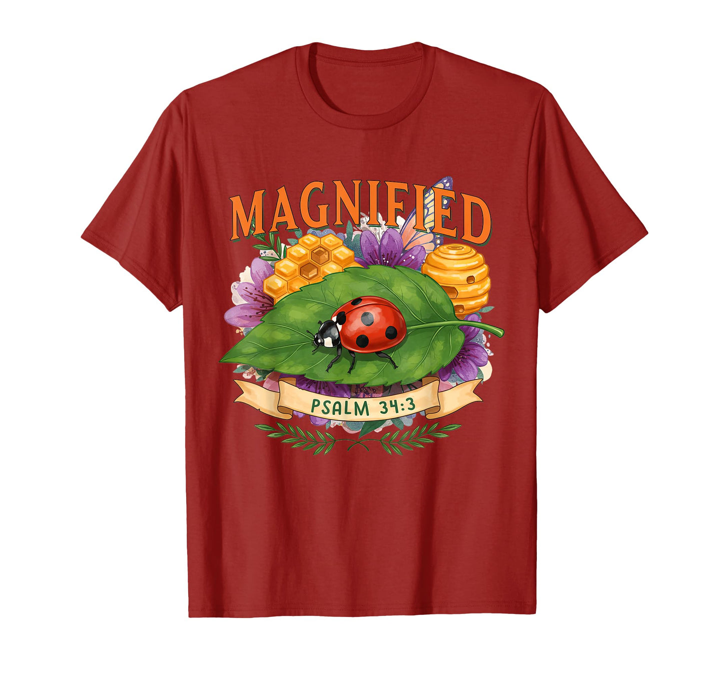 Magnified Christian Bible Verse Summer Vibes Religious Faith T-Shirt