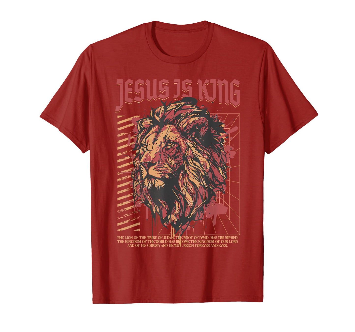 Jesus is King Christian Lion Bible Scripture Faith Quote T-Shirt