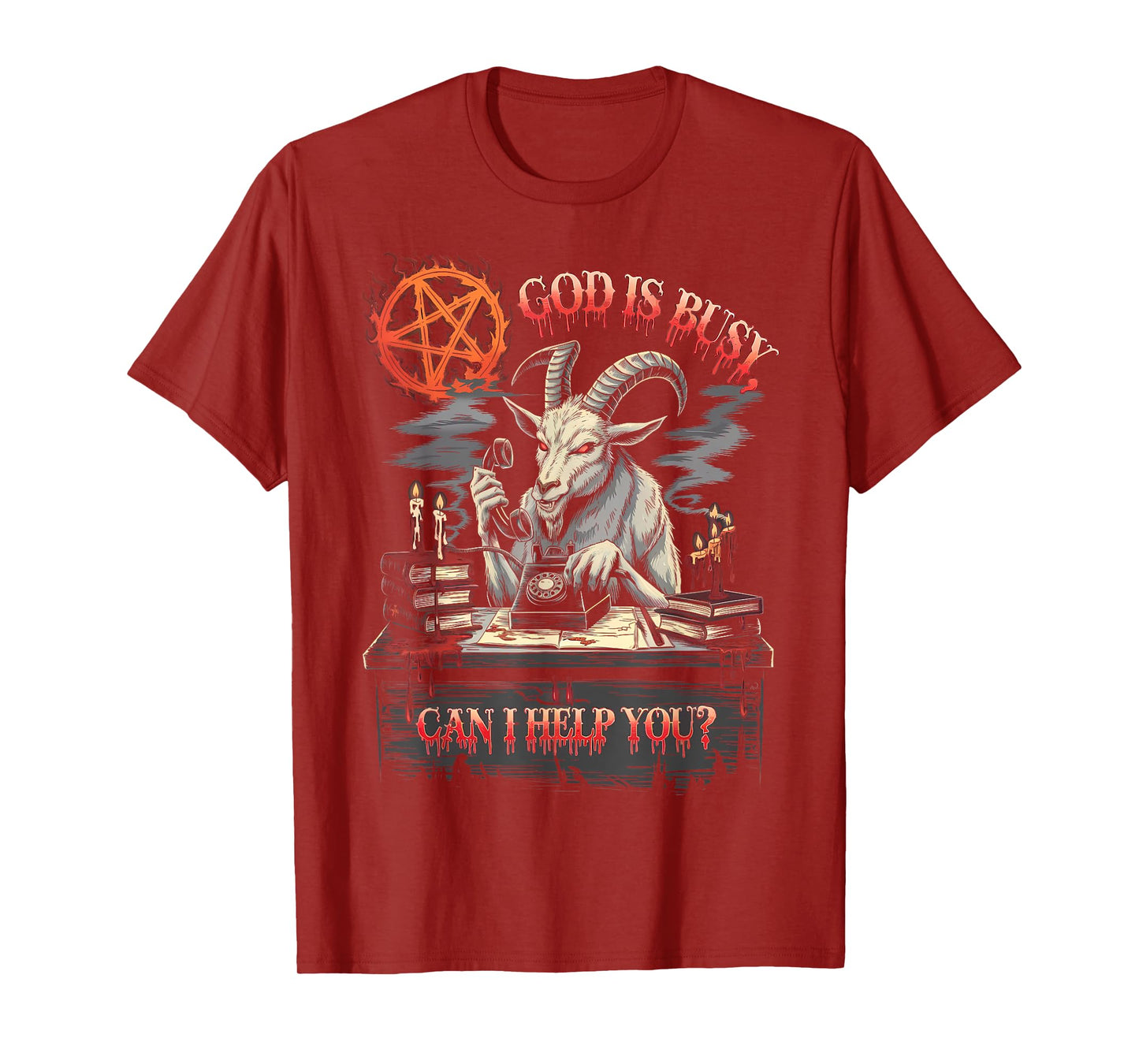 Satanic Goat Office Demon Occult Funny Sarcastic T-Shirt
