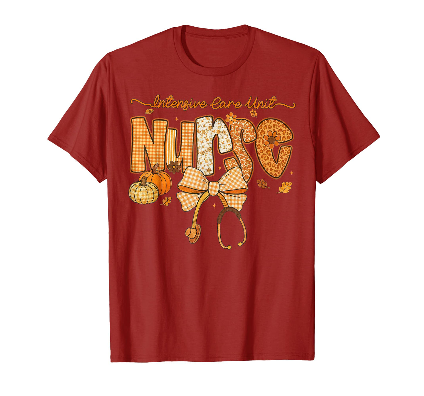 Thankful NICU Nurse Fall Thanksgiving Stethoscope Coquette T-Shirt